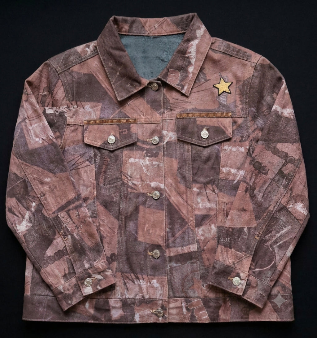 Chaqueta marrón estampado "Starlight"
