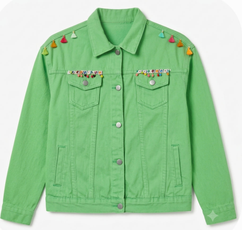 Chaqueta vaquera verde agua