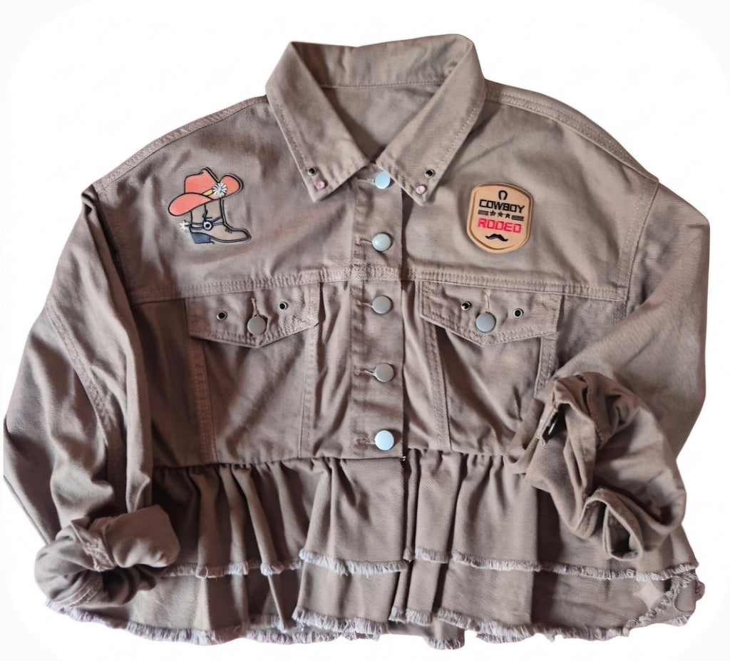 Chaqueta vaquera Western marrón militar