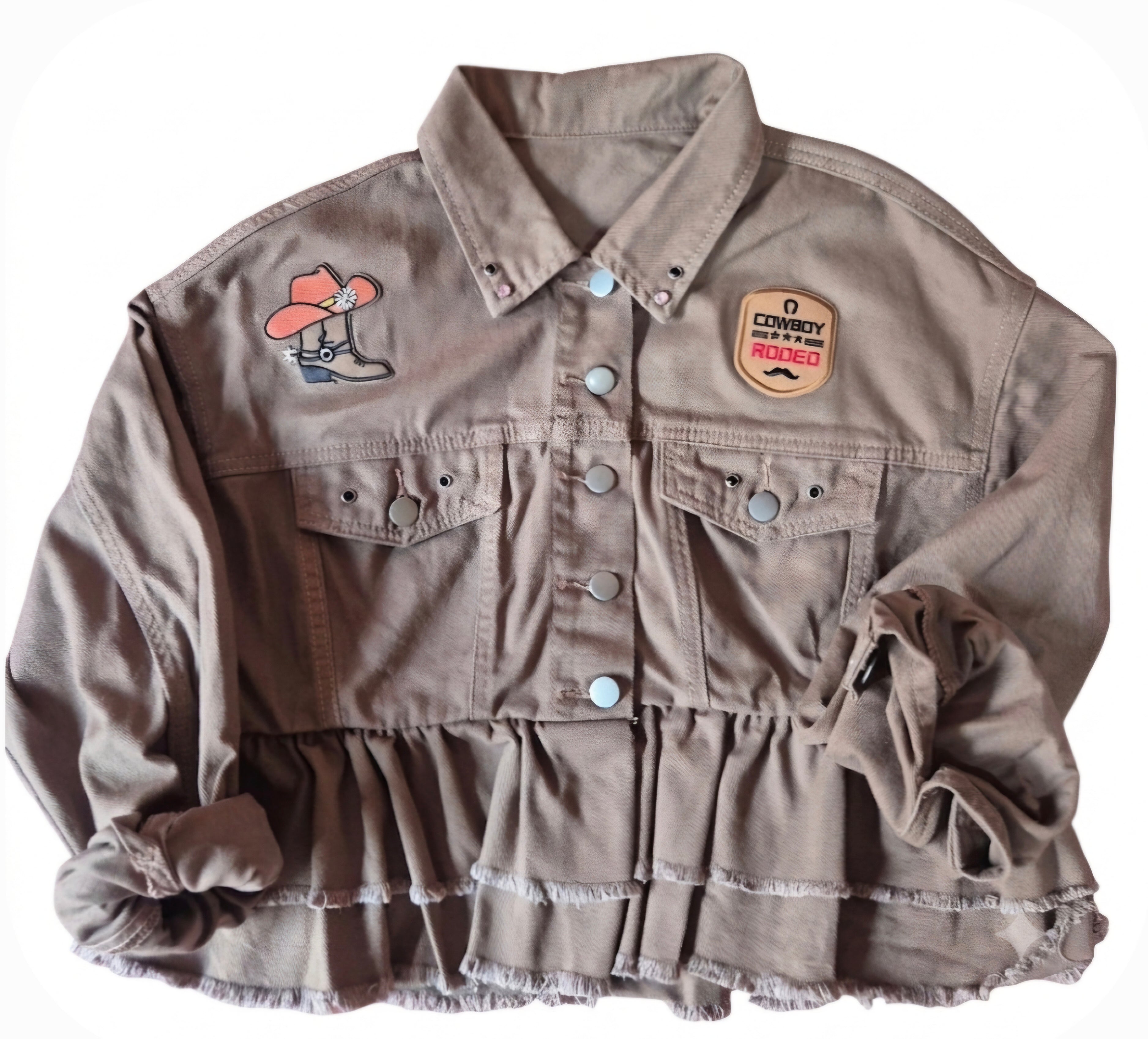 Chaqueta vaquera Western marrón militar