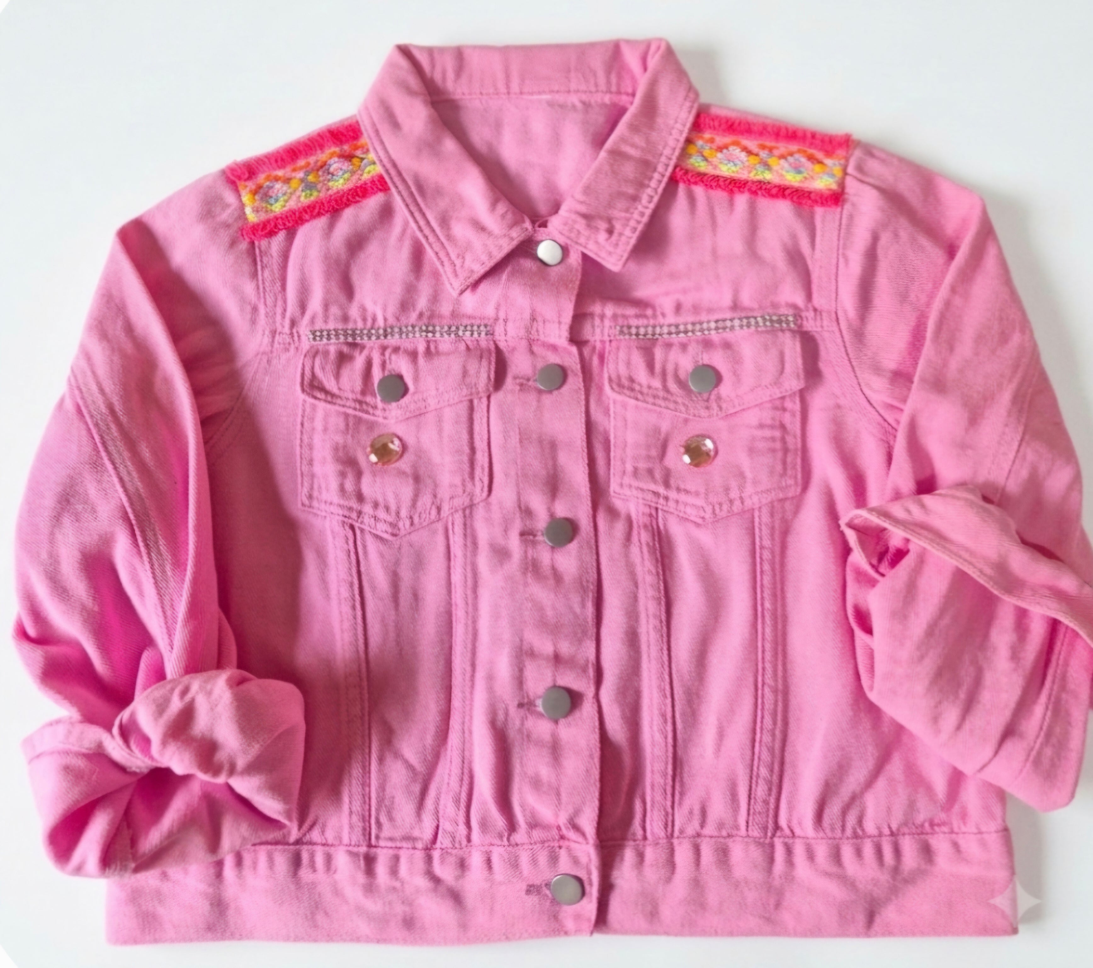Chaqueta vaquera rosa pastel
