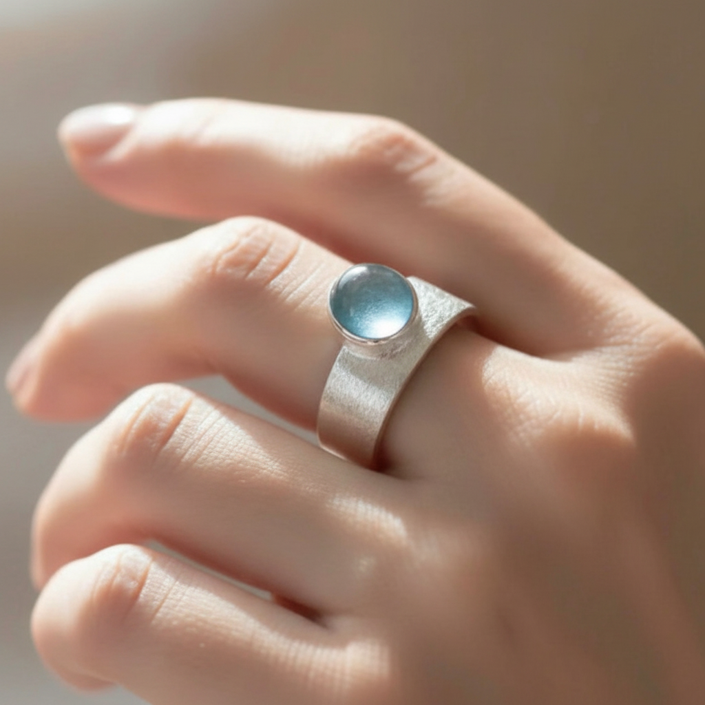 Anillo Aura Lunar llevado en la mano