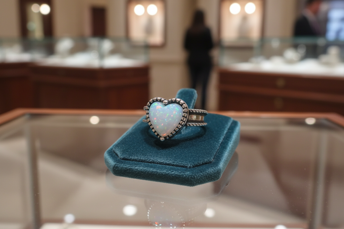 Anillo expuesto en una tienda