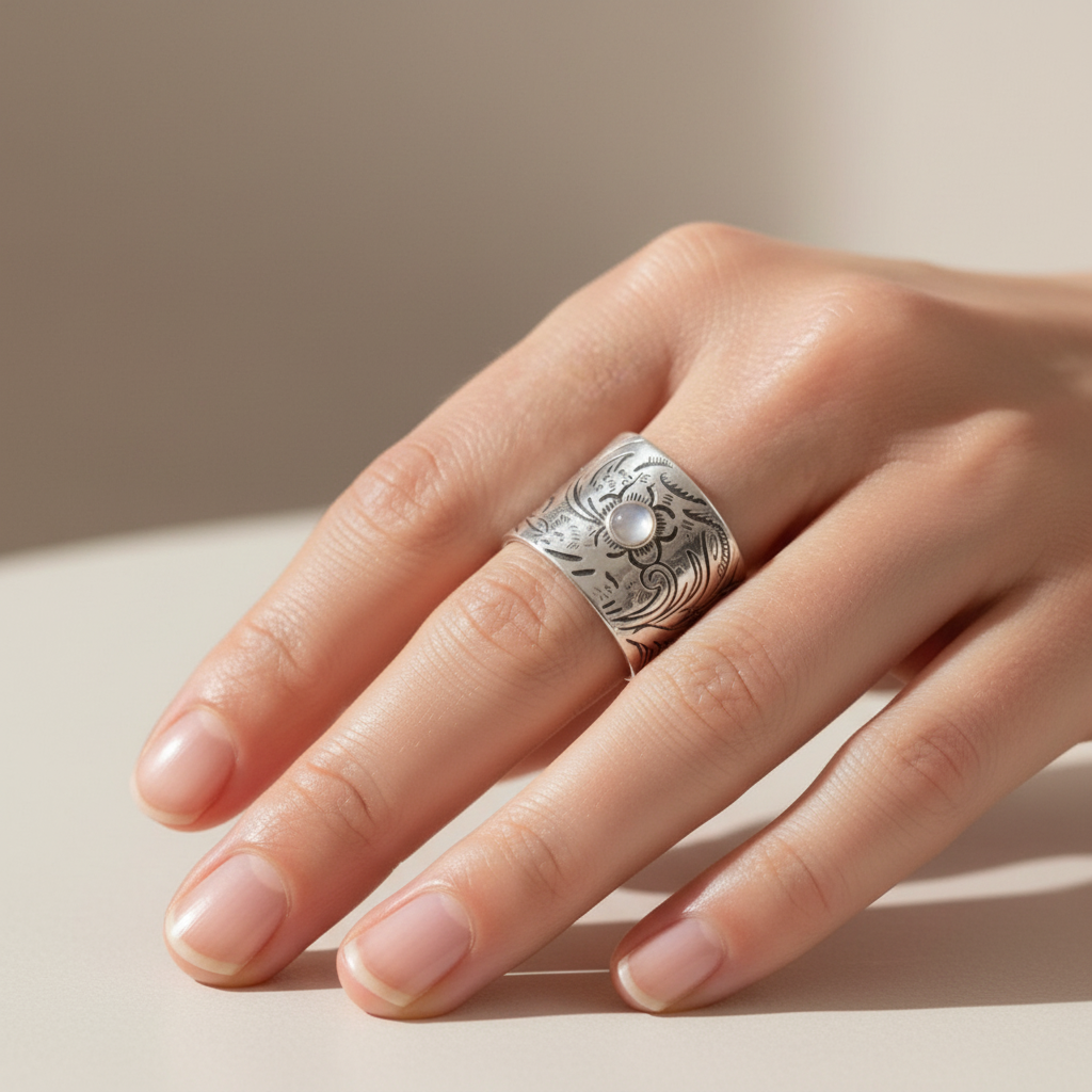 Anillo Naturaleza llevado en la mano