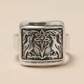 Anillo Pájaros con Flor frontal fondo beige