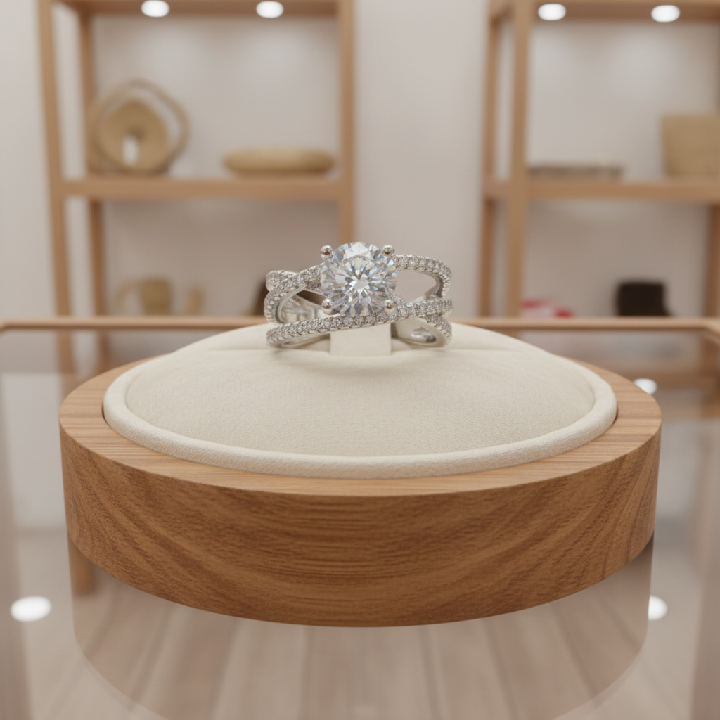 Anillo Pavé en una tienda