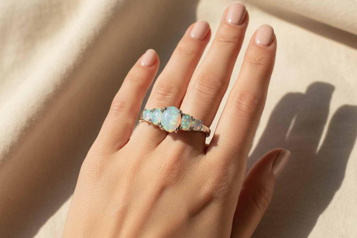 Anillo puesto en la mano