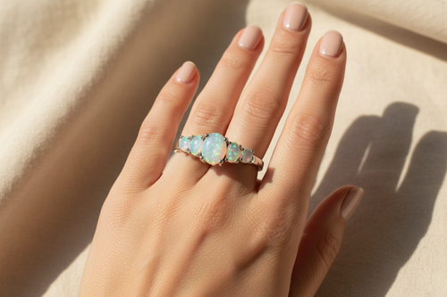 Anillo puesto en la mano