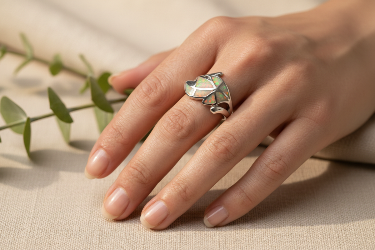 Anillo puesto en la mano
