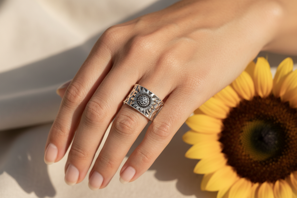Anillo puesto en la mano