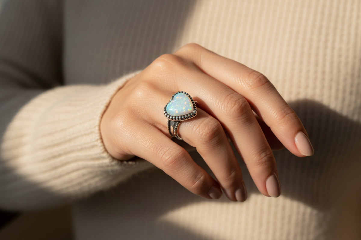 Anillo puesto en una modelo
