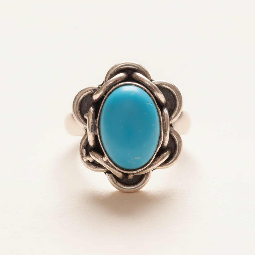 Anillo Silueta Flor, vista frontal