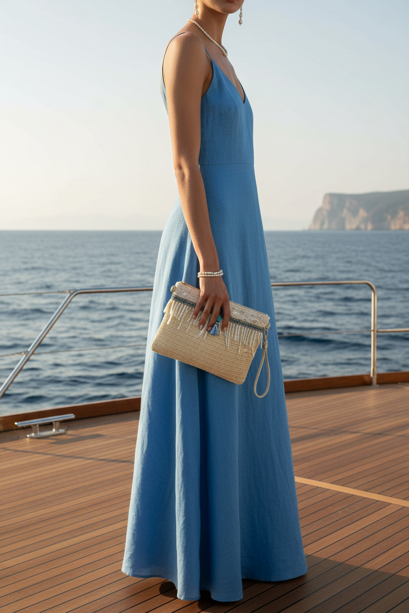 Bolso Clutch Blue Crystal lifestyle