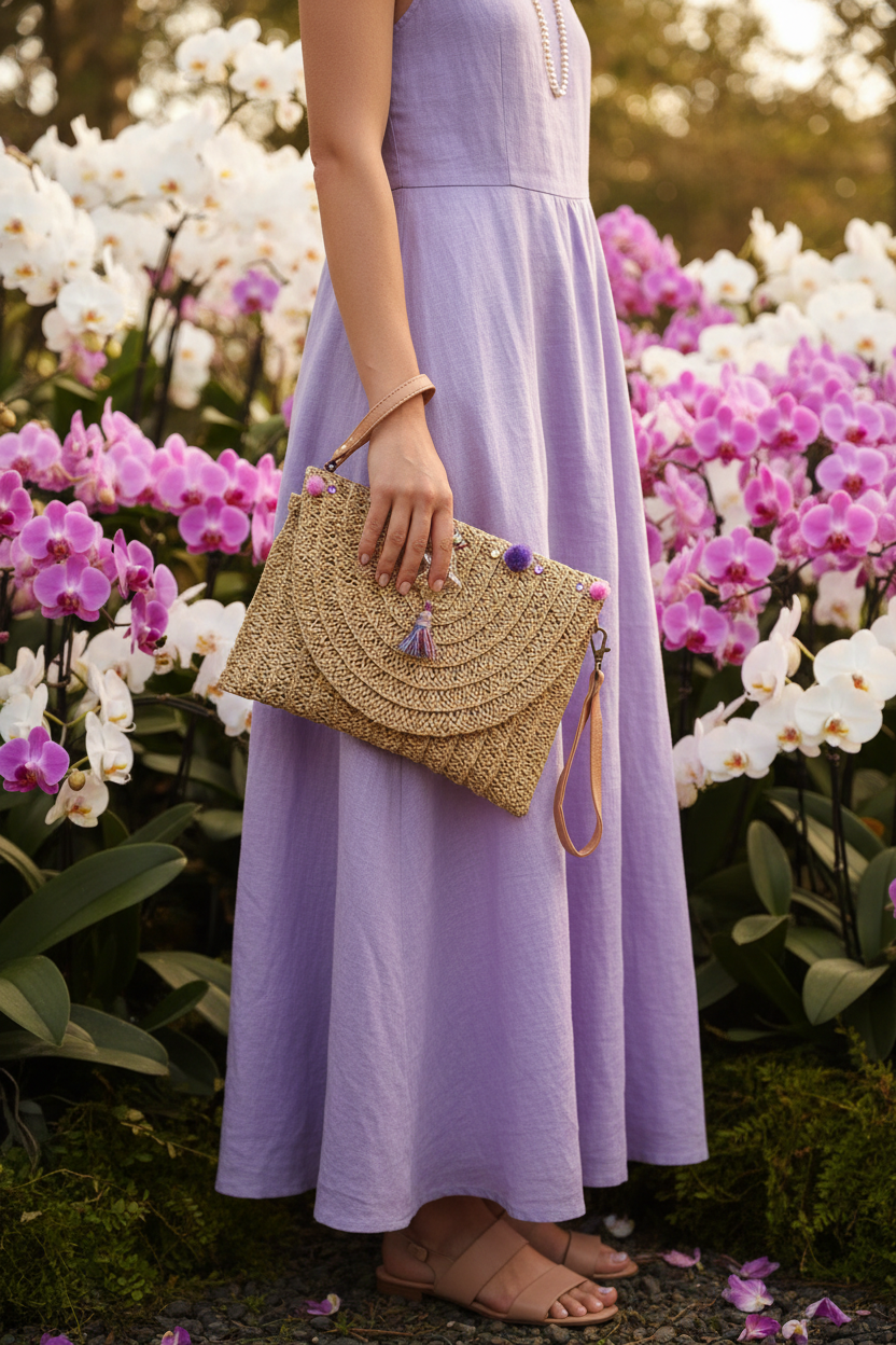 Bolso Clutch Orquídea lifestyle