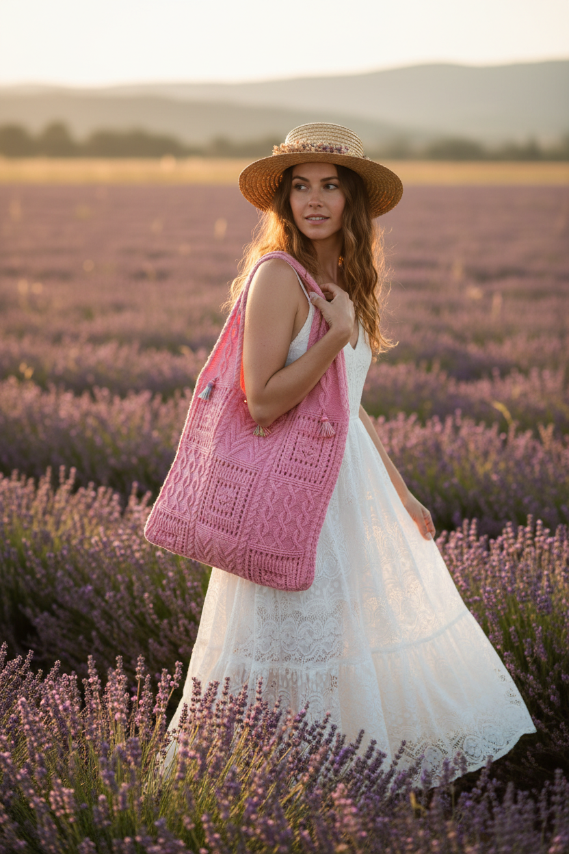 Bolso Rosé Crochet lifestyle