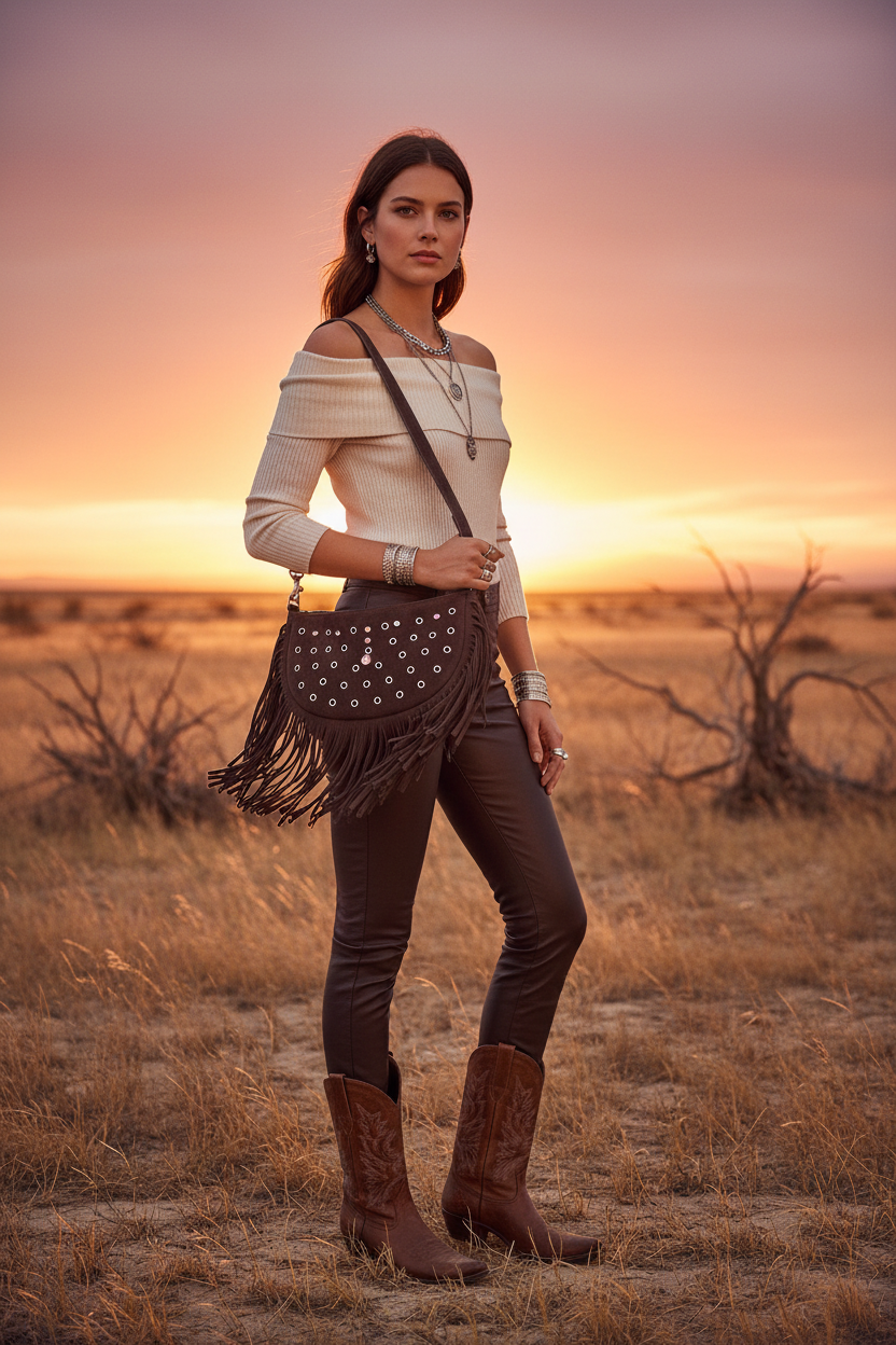 Bolso Western Chocolate lifestyle
