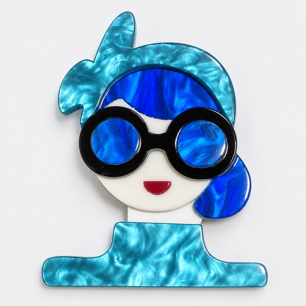Broche Azul Infinito de frente