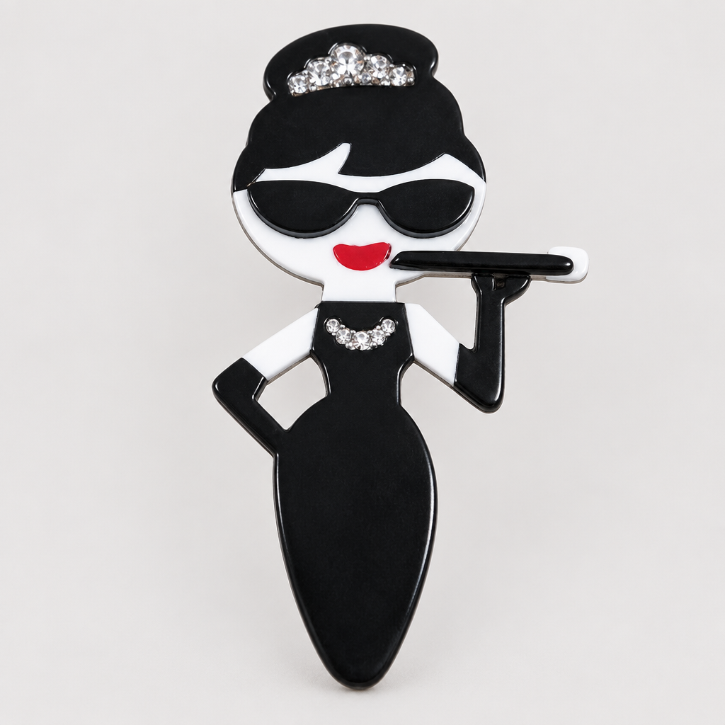 Broche Dama con Diamantes de frente