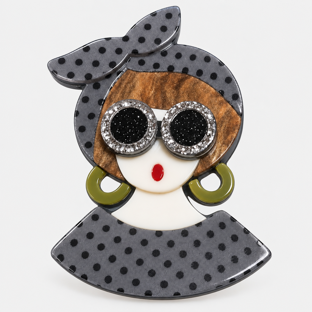 Broche Dama de Lunares de frente