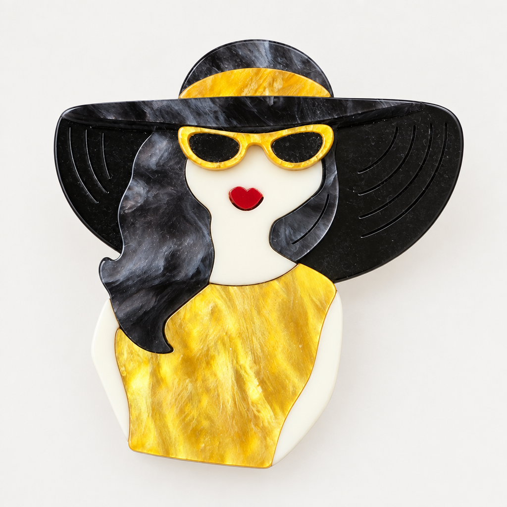 Broche Dama Dorada de frente