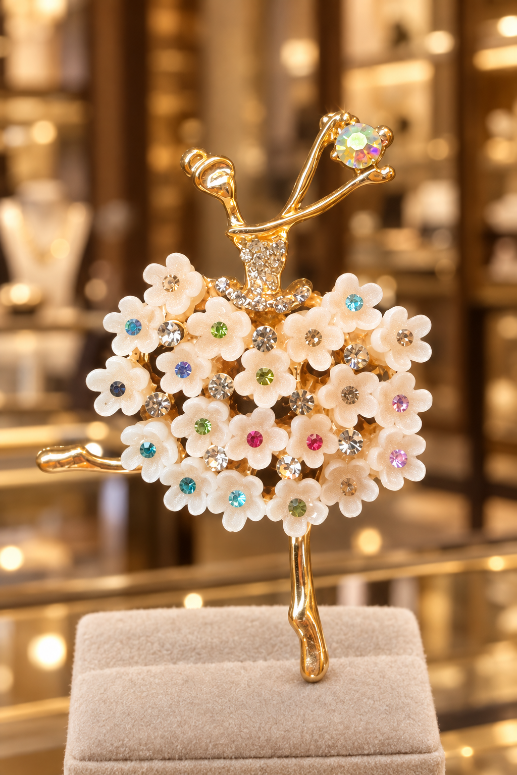 Broche Danza de Ensueño expuesto en una boutique