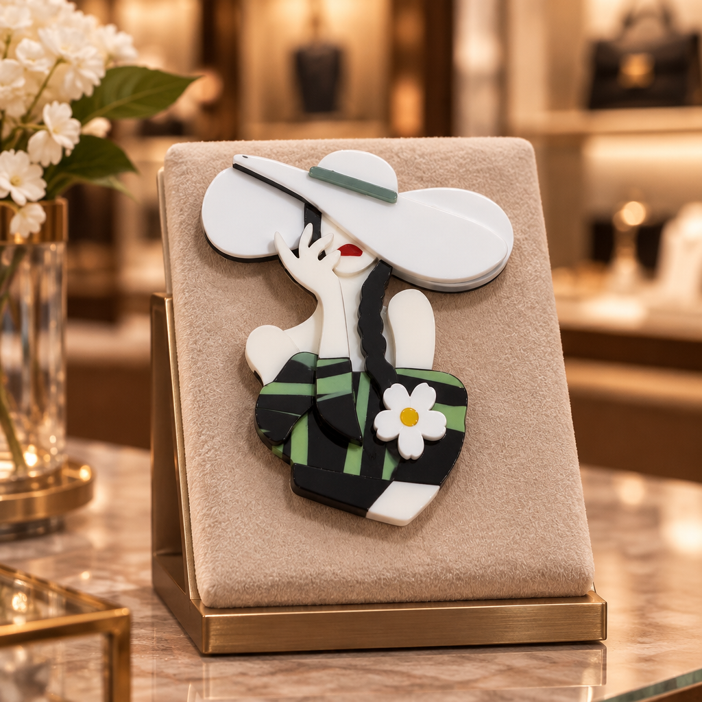 Broche Trenza de Ébano en una boutique