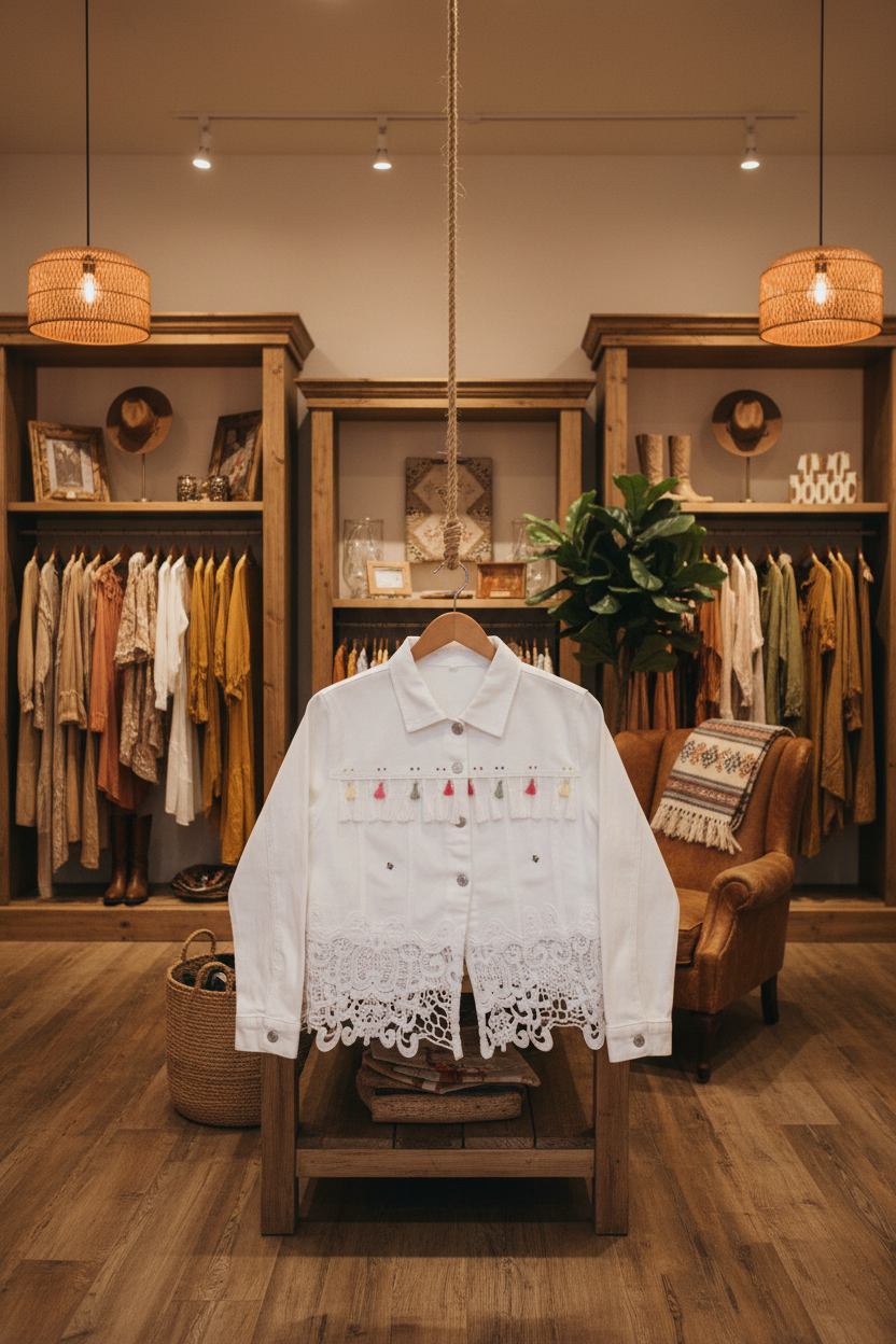 Chaqueta blanca en tienda