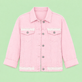Chaqueta Romántica Pompones, frontal rosa pastel