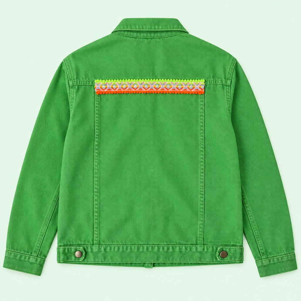 Chaqueta Tropic Chic, trasera con cenefa como la real