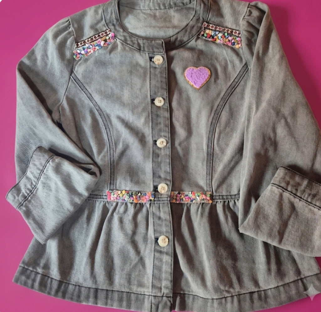 Chaqueta vaquera Gris " Corazón"