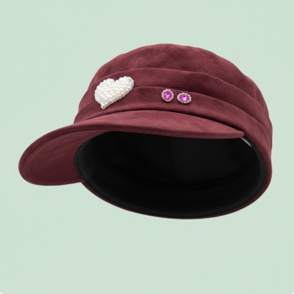 Gorra Love Velvet vista de debajo/visera fondo verde