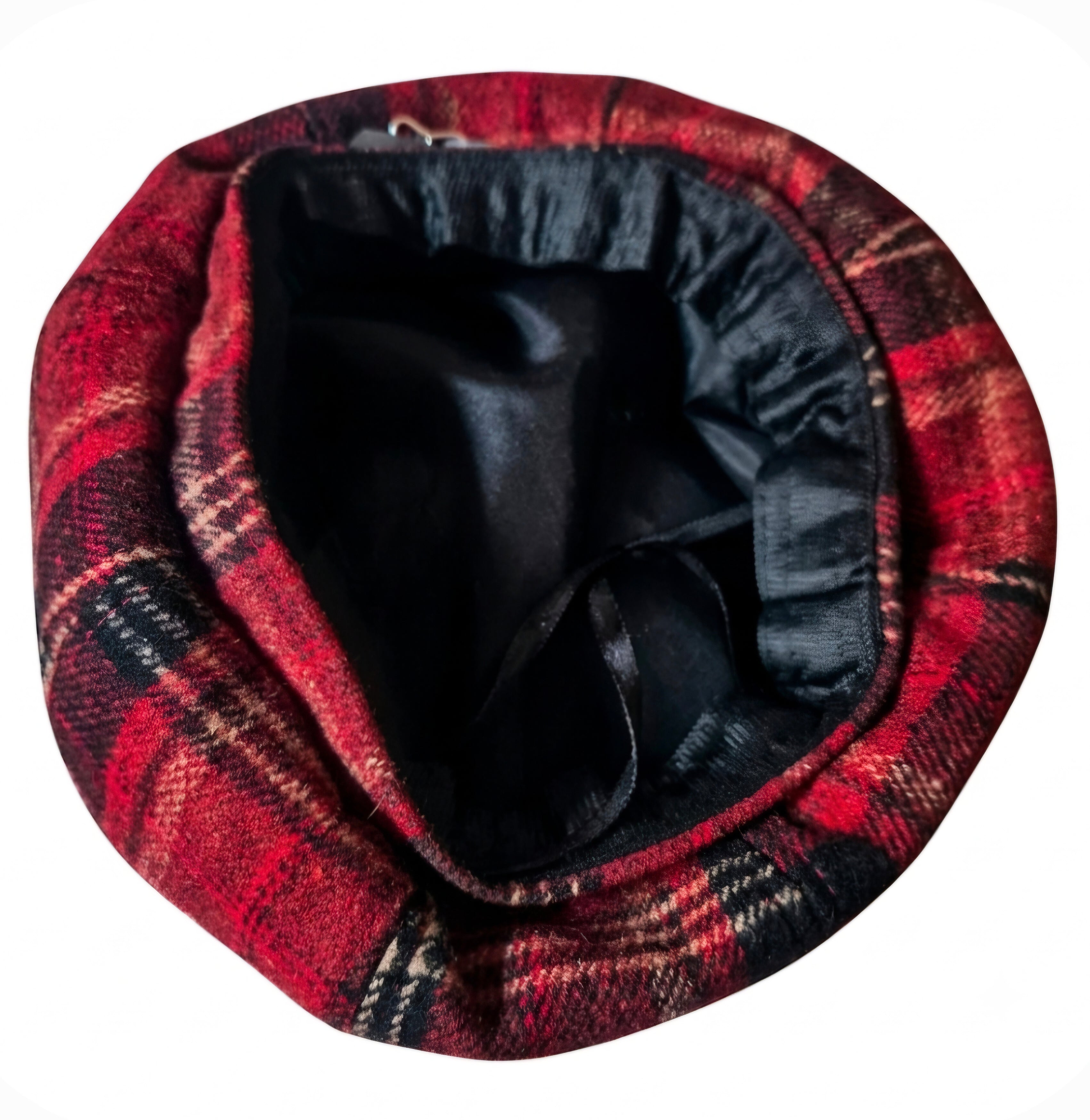 Gorra boina cuadros rojos