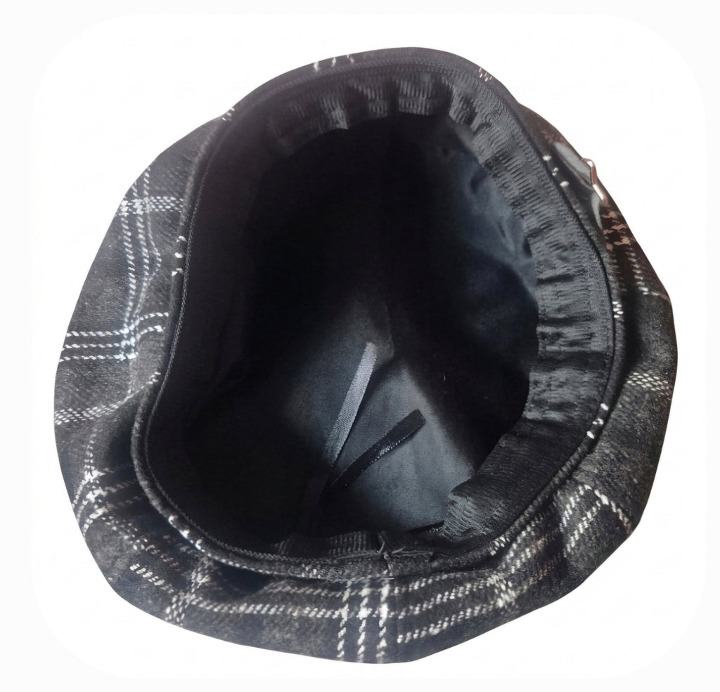 Gorra boina cuadros grises