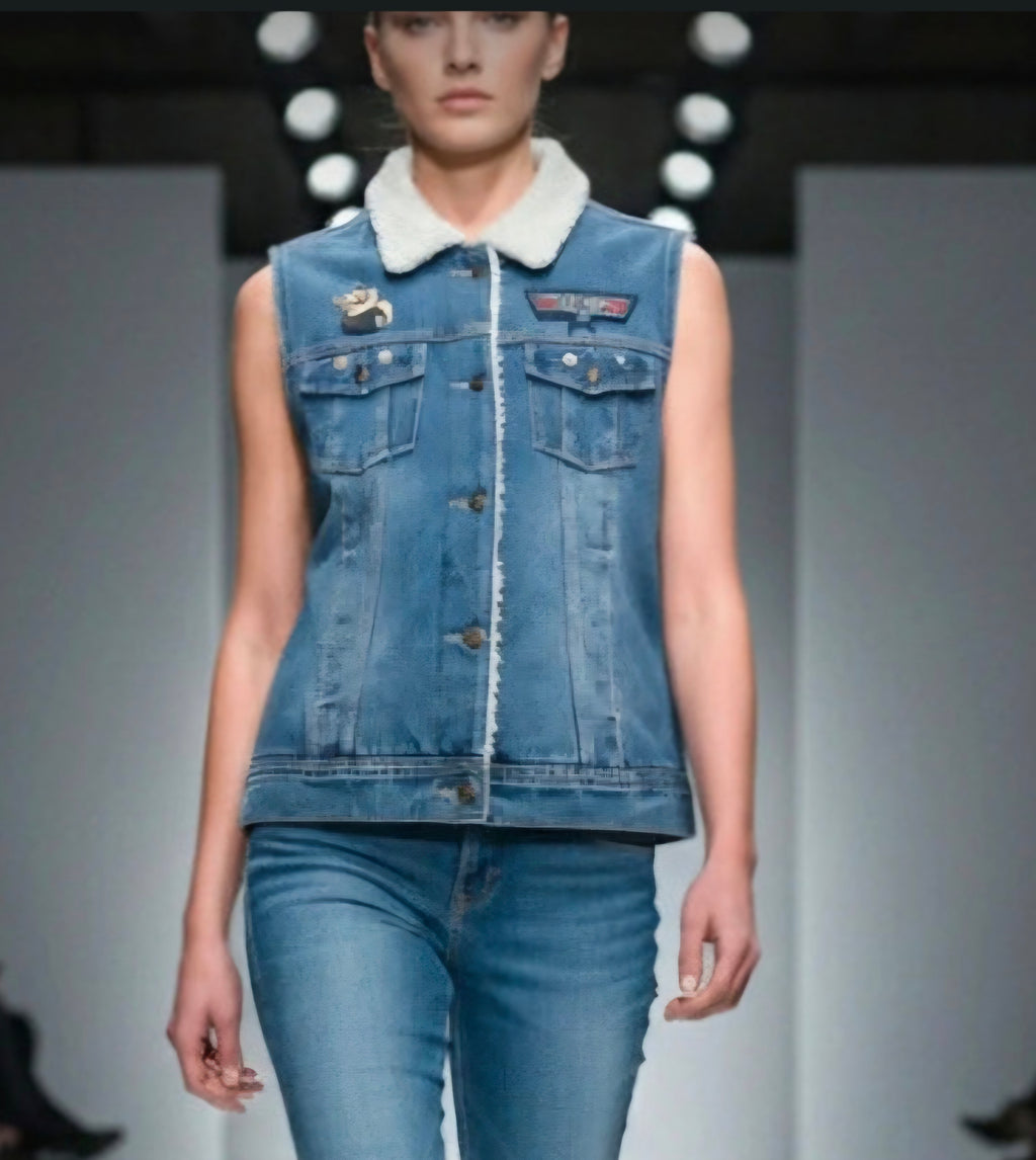 Chaleco vaquero boho chic parche TopGun pato piloto detalle - vaqueraspain
