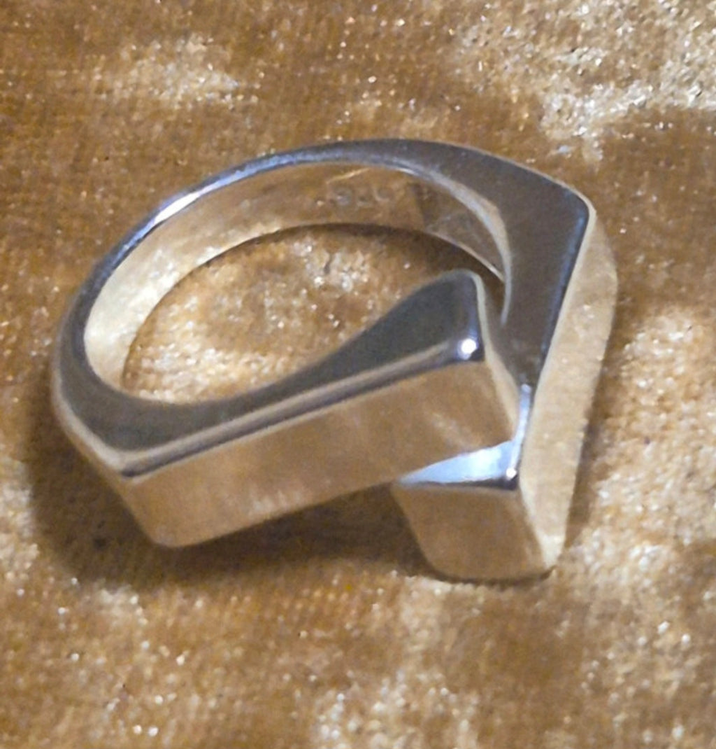 Anillo diseño bypass unisex de plata 925 talla 10,5 boho chic vintage | vaqueraspain