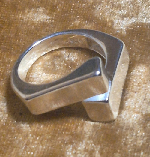 Anillo diseño bypass unisex de plata 925 talla 10,5 boho chic vintage | vaqueraspain