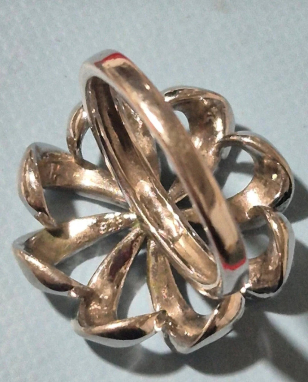 Vista frontal anillo molinillo de plata 925 boho chic | vaqueraspain