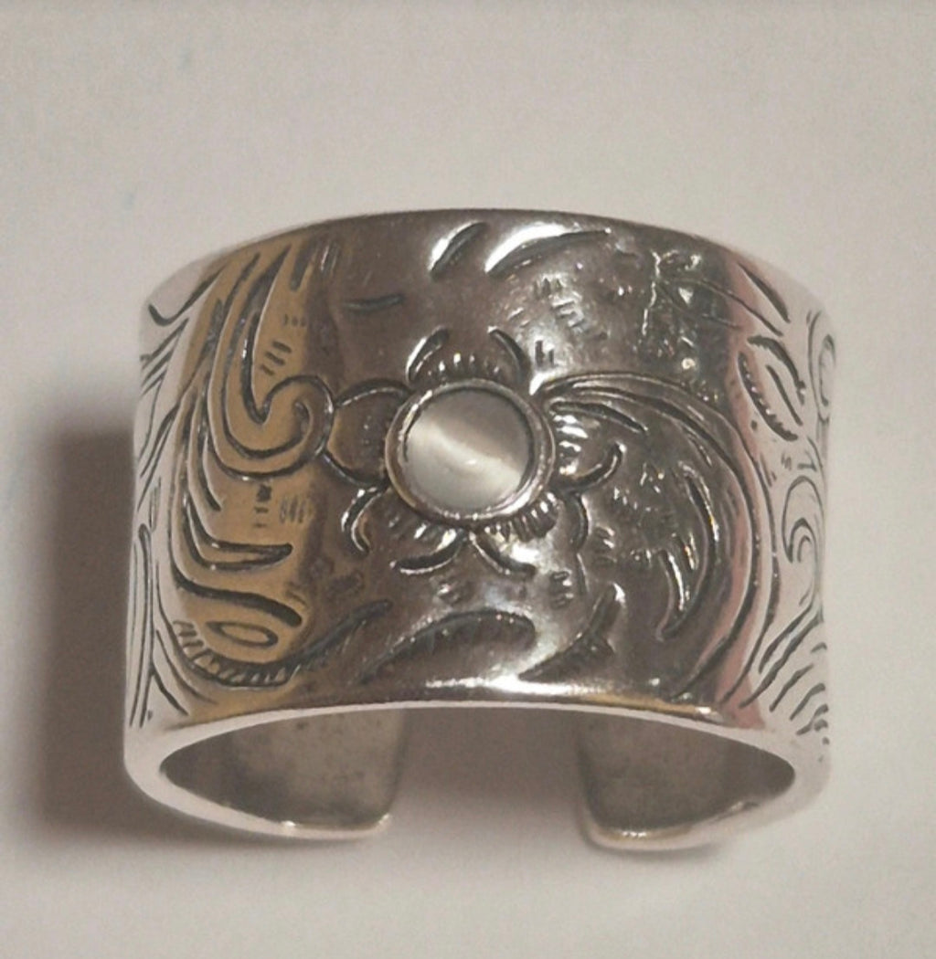 Anillo bohemio ajustable Naturaleza con piedra de luna boho chic vintage | vaqueraspain