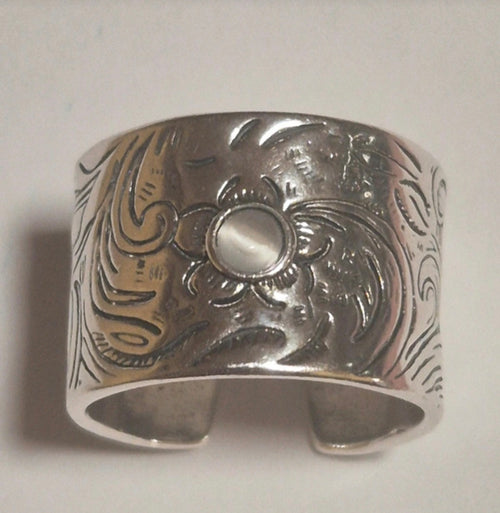 Anillo bohemio ajustable Naturaleza con piedra de luna boho chic vintage | vaqueraspain