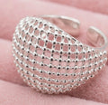 Anillo ajustable cúpula calada estilo bombé plata 925 boho chic | vaqueraspain