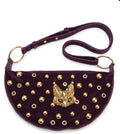 Bolso boho chic burdeos zorro dorado vista lateral - vaqueraspain
