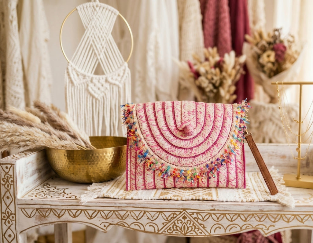 Bolso boho-chic artesanal arco iris