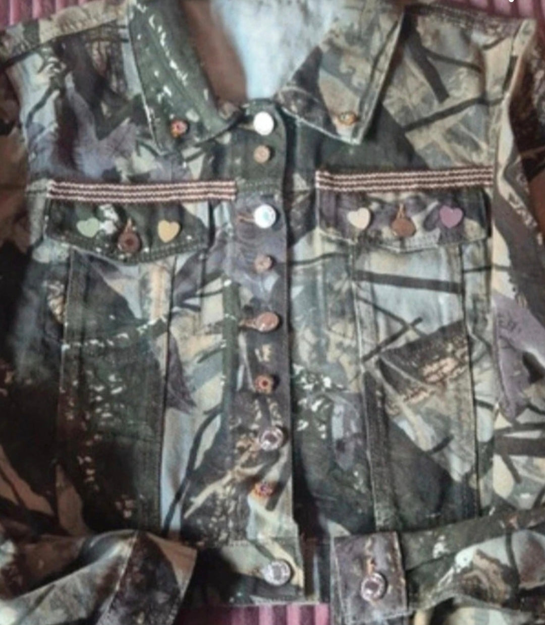 Chaqueta vaquera talla L estilo caza con detalles románticos boho chic | vaqueraspain