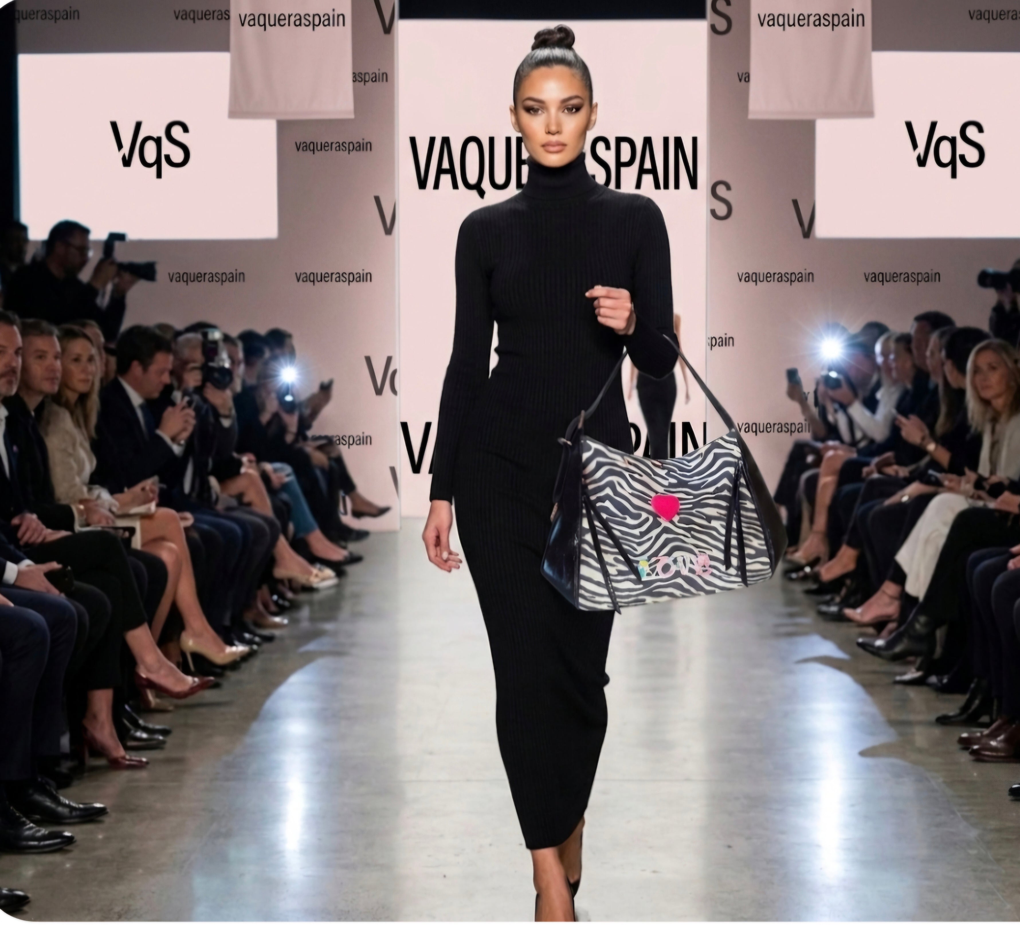 Vista lateral bolso bohemio cebra love de cuero sintético boho chic | vaqueraspain
