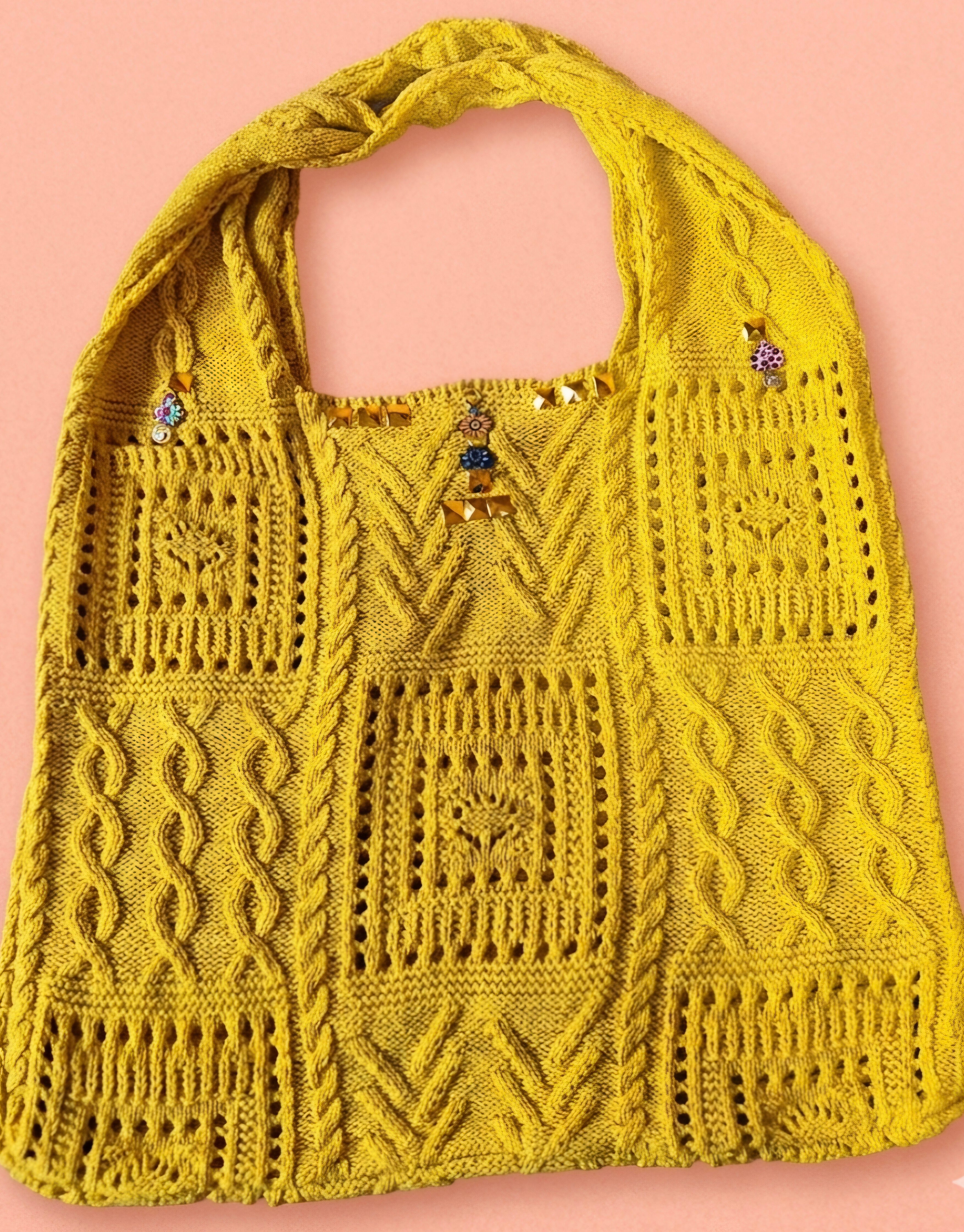 Detalle tachas doradas bolso boho chic algodón amarillo intenso | vaqueraspain