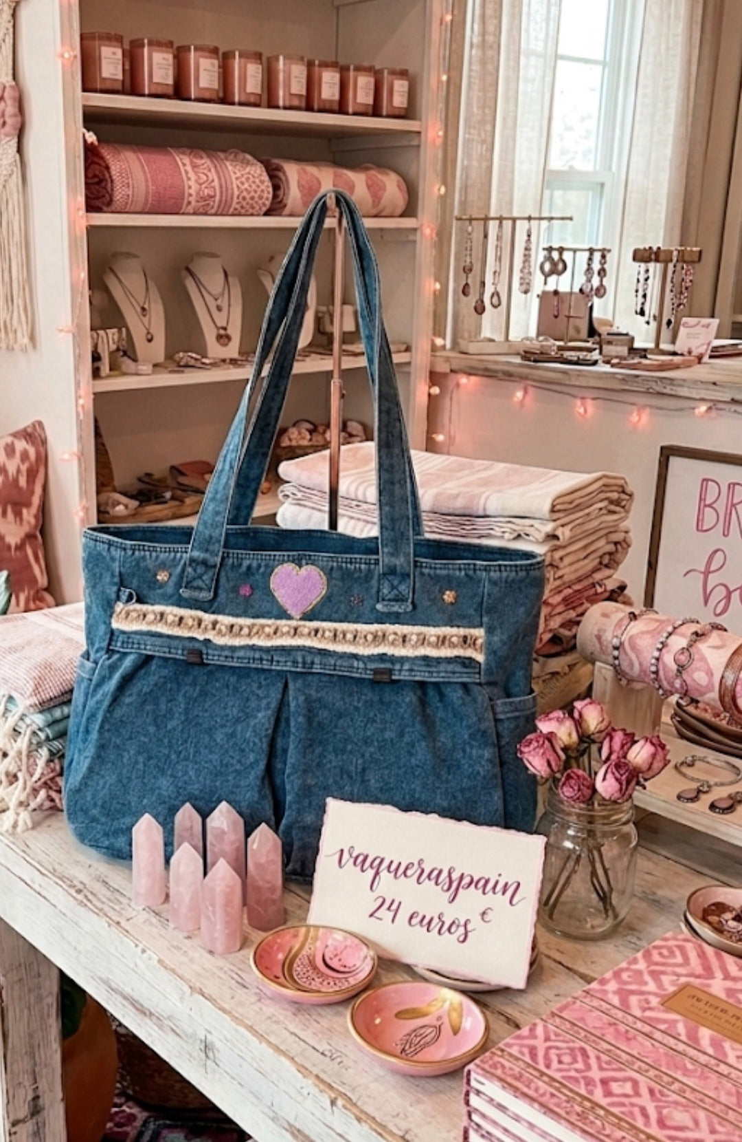 Bolso boho chic artesanal color púrpura