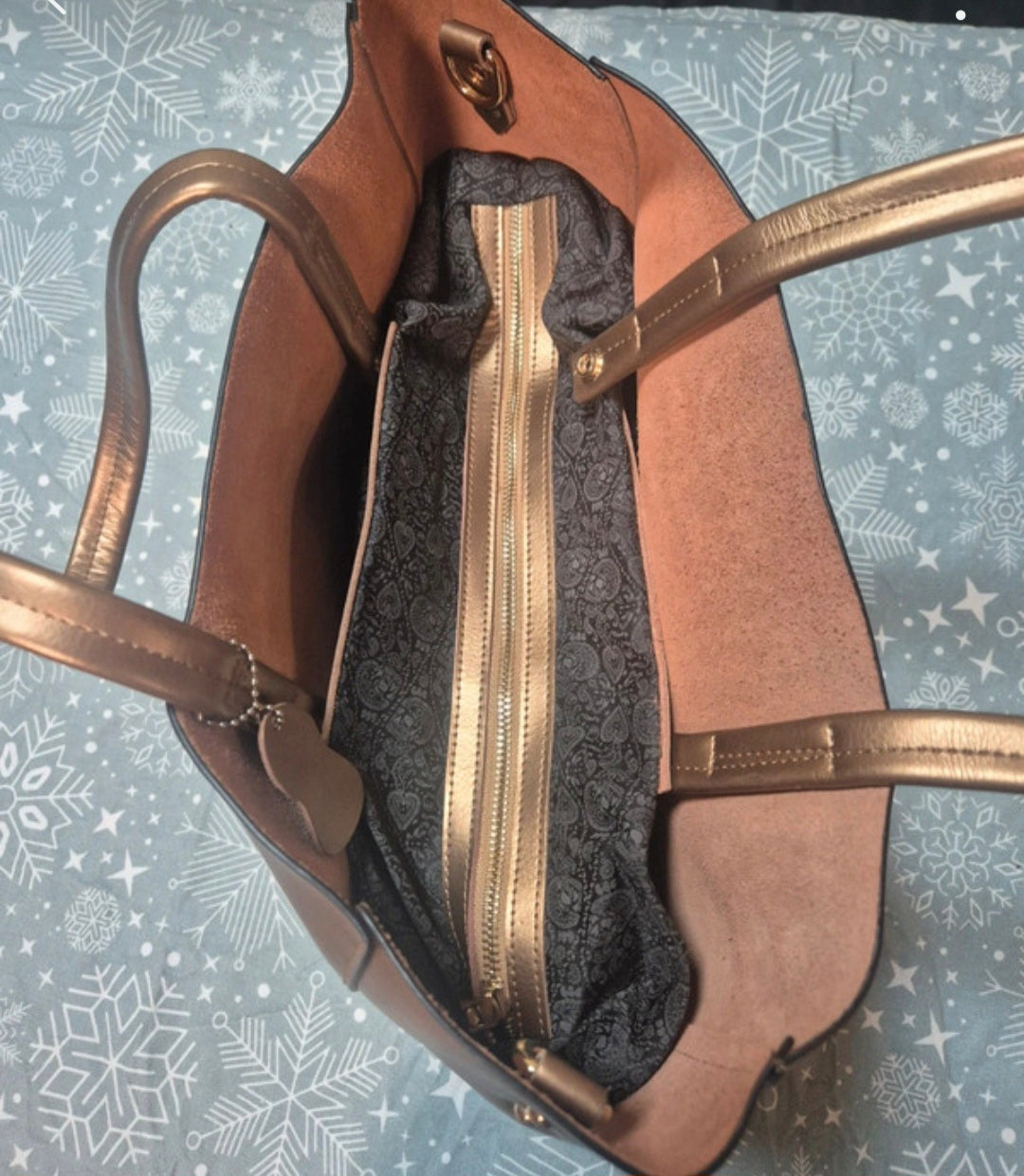 Bolso boho chic bronce metalizado detalle brillo - vaqueraspain