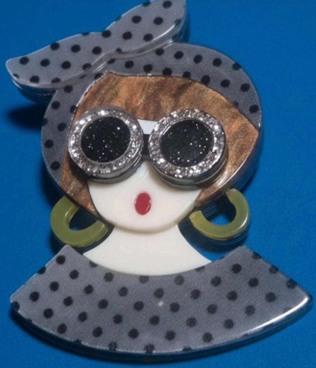 Broche bohemio vintage mujer con diadema de lunares | vaqueraspain