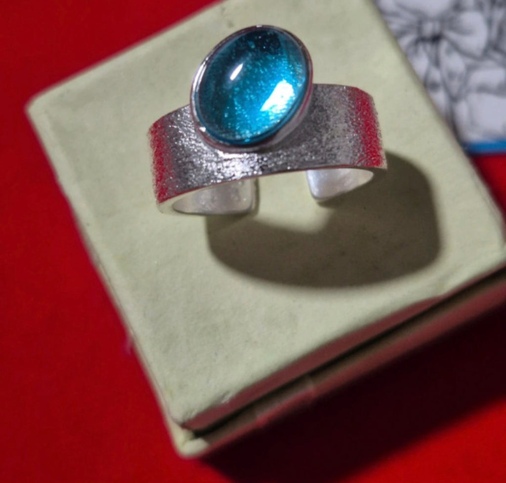 Anillo boho chic ajustable piedra lunar de plata 925 joyería fina vintage | vaqueraspain