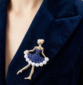 Broche bailarina de ballet con vestido azul